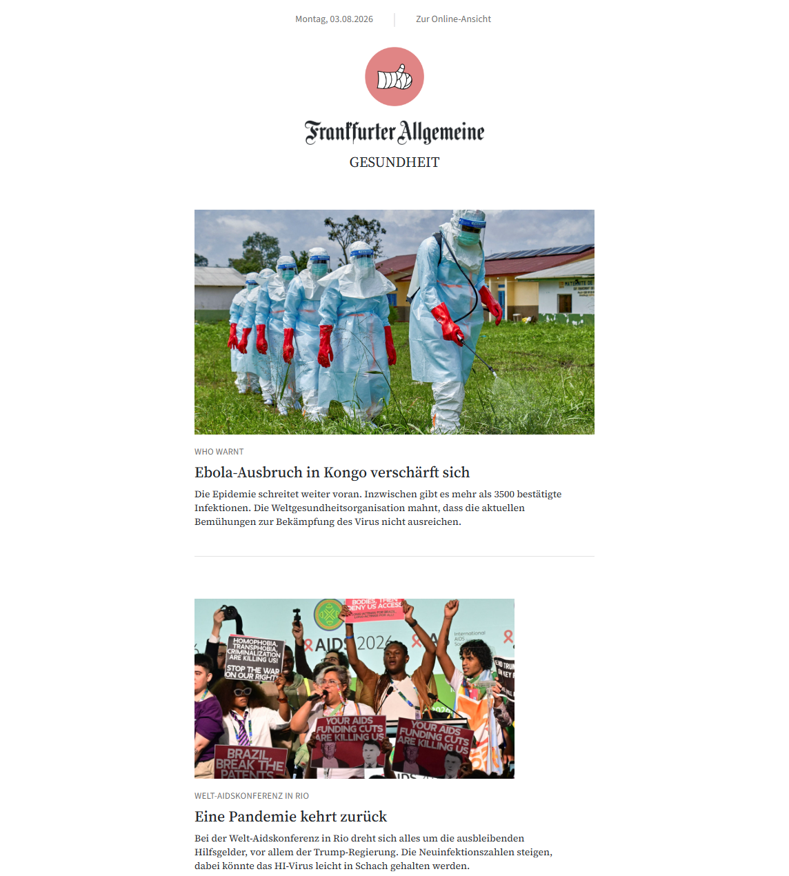 Vorschau des Newsletters Gesundheit